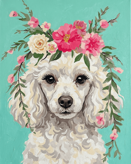 Poodle | "Blooming Pets" Original Paint by Numbers (16"x20" / 40x50cm)