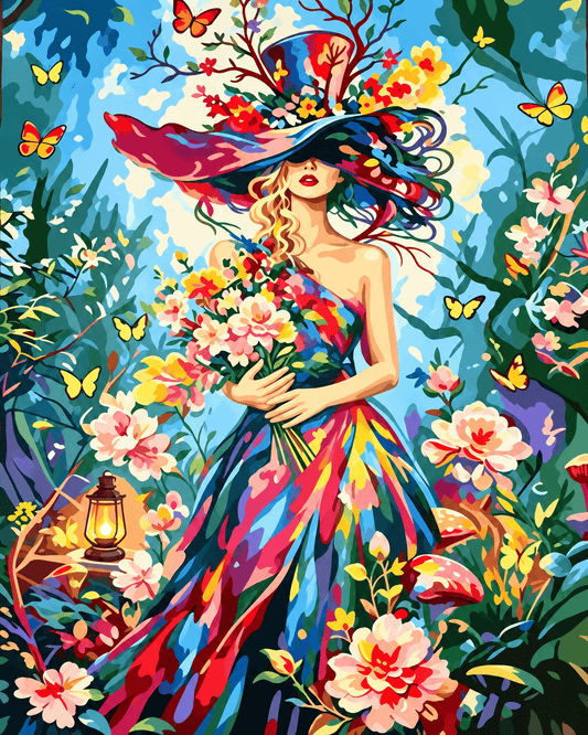 Enchanted Floral Muse | Paint by Numbers (16"x20" / 40x50cm)