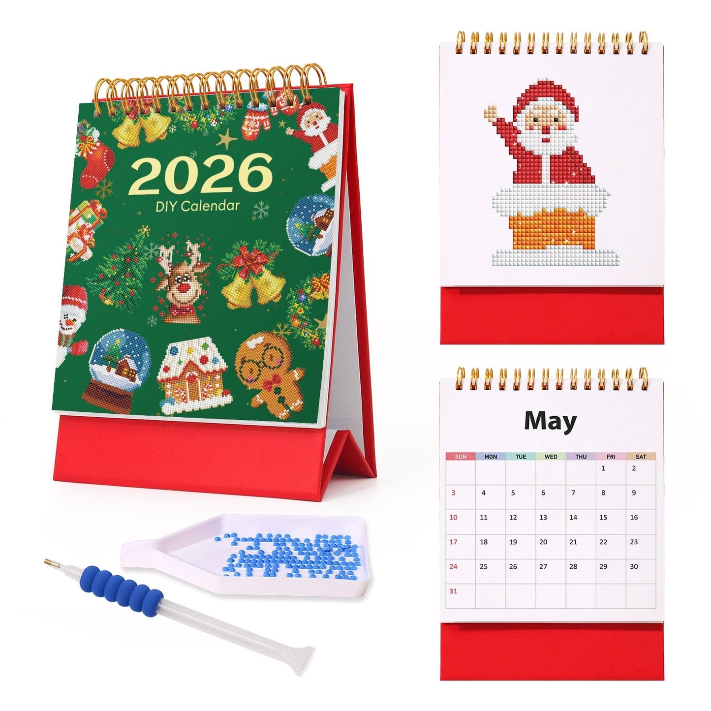 ColourMost™ 2026 Desk Calendar Series – Christmas /Diamond Painting(17cm x 15cm)