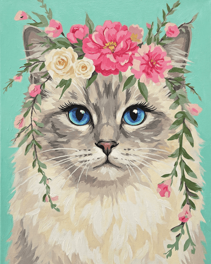 Ragdoll | "Blooming Pets" Original Paint by Numbers (16"x20" / 40x50cm)