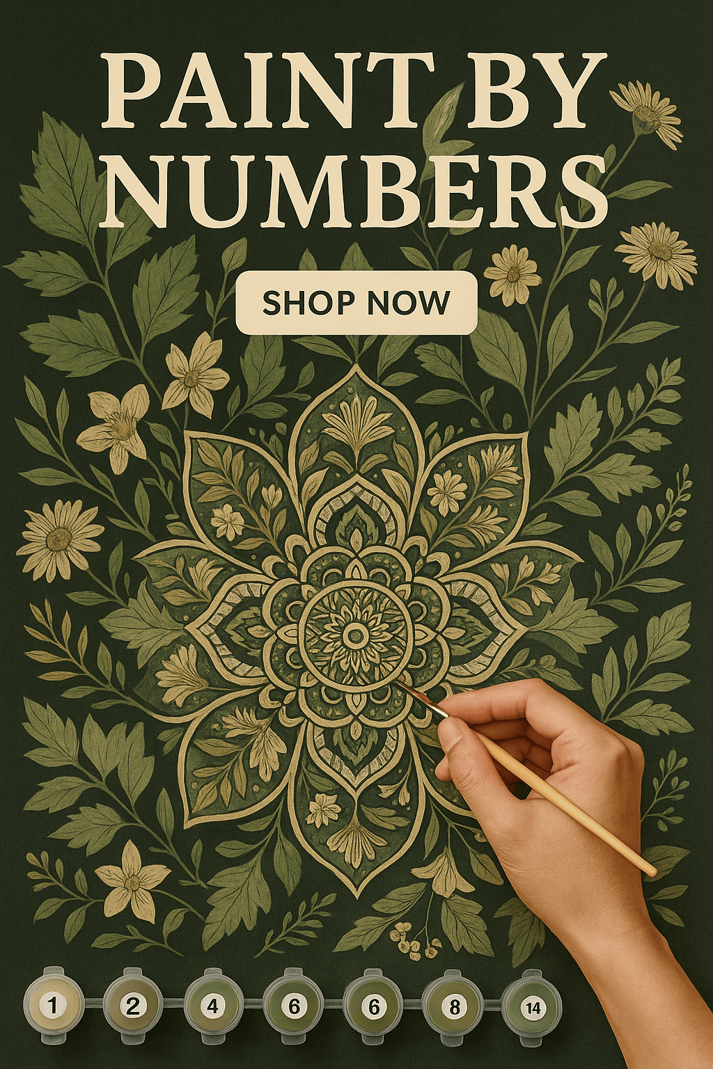 "Serenity Mandalas" Series - Botanical P251107#01 | Original Paint by Numbers | Diamond Painting (16"x20" / 40x50cm)