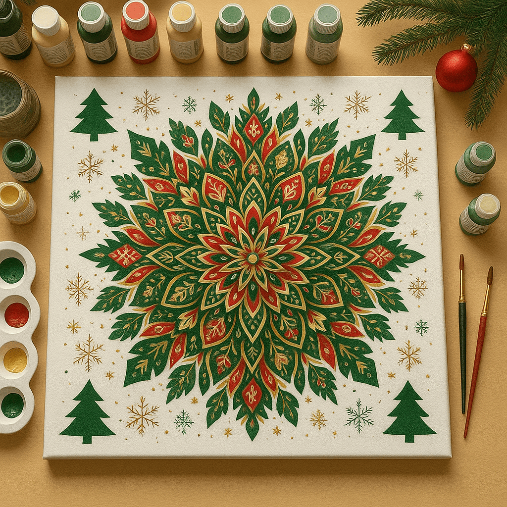 "Serenity Mandalas" Series - Christmas P251107#01 | Original Paint by Numbers | Diamond Painting (16"x16" / 40x40cm)