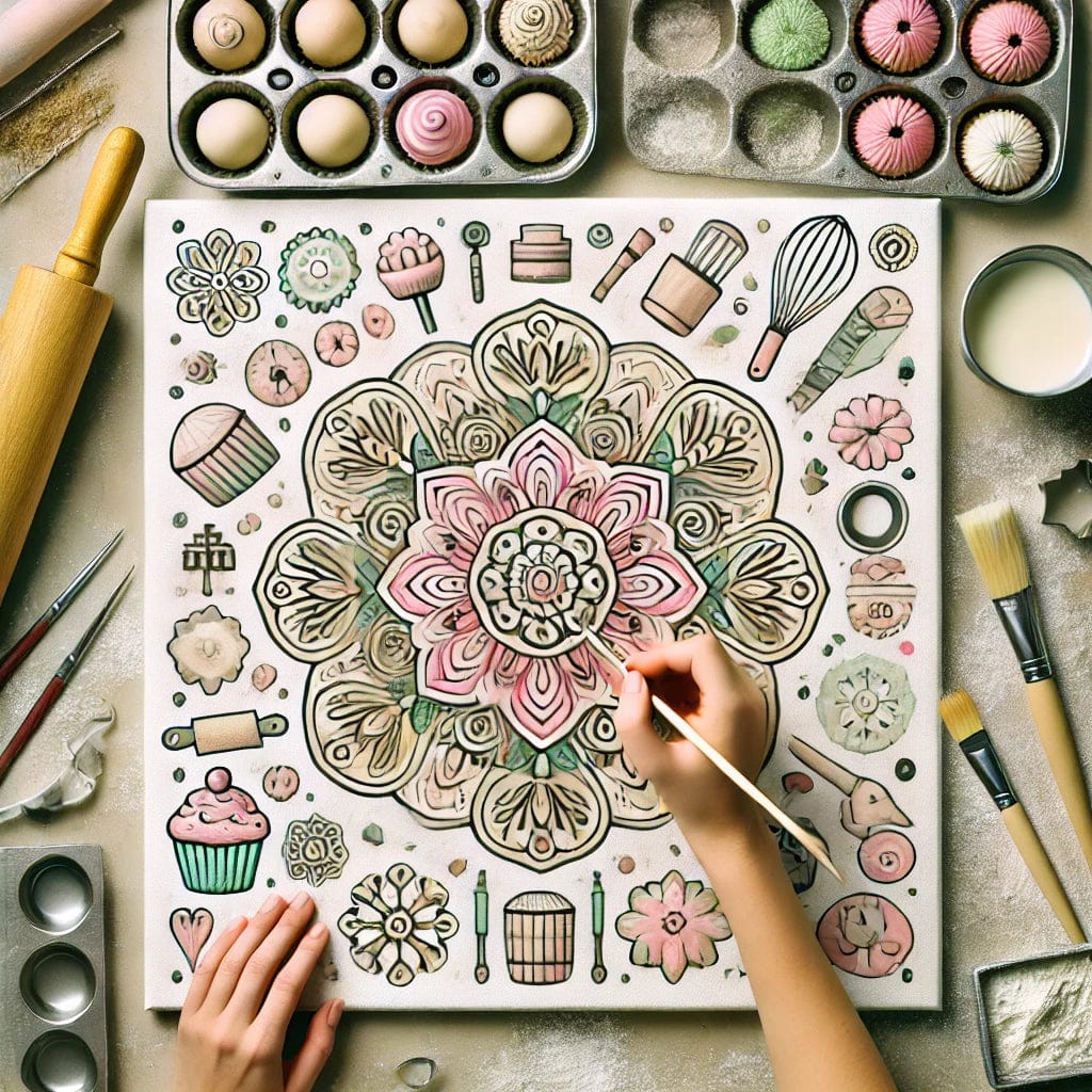 "Serenity Mandalas" Series by ColourMost™ - Baking #07 | Original Paint by Numbers (16"x16" / 40x40cm)