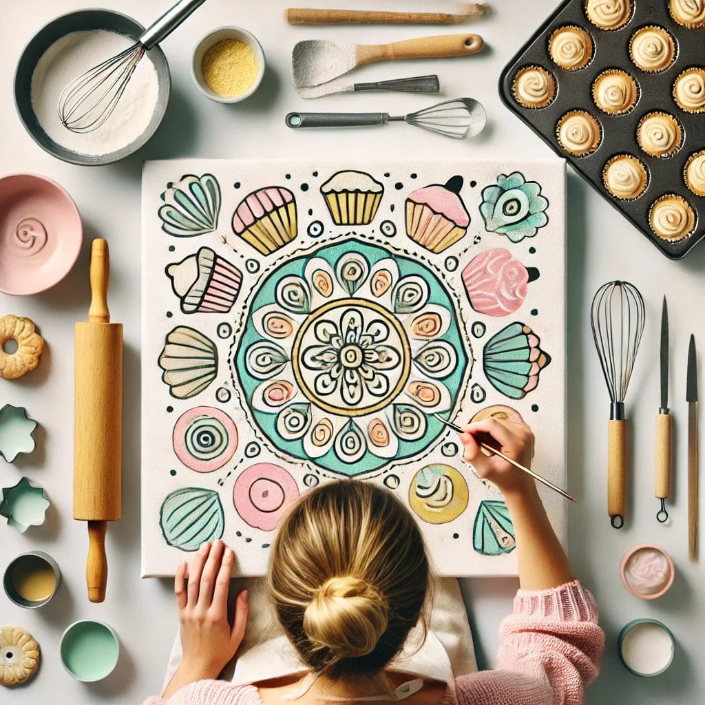 "Serenity Mandalas" Series by ColourMost™ - Baking #08 | Original Paint by Numbers (16"x16" / 40x40cm)