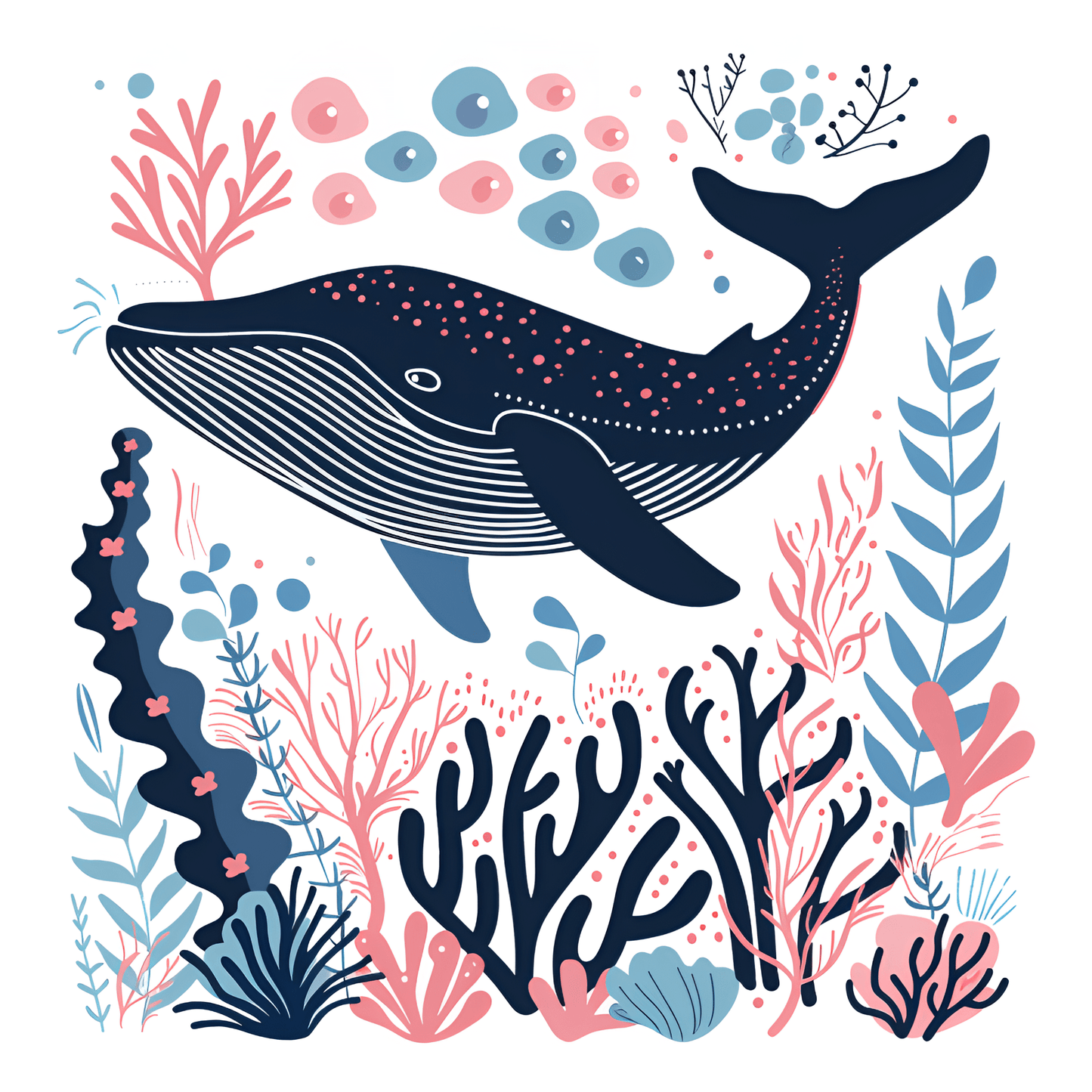 ColourMost™ Mini Paint by Numbers Series #08: 'Whale Dream' (8"x8" / 20x20cm)