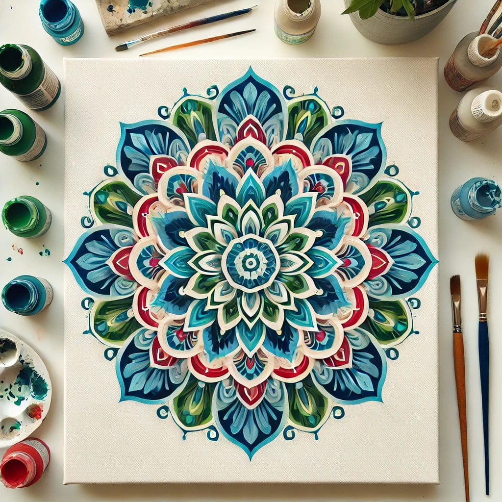 "Serenity Mandalas" Series by ColourMost™ #01 | Original Paint by Numbers (16"x16" / 40x40cm)