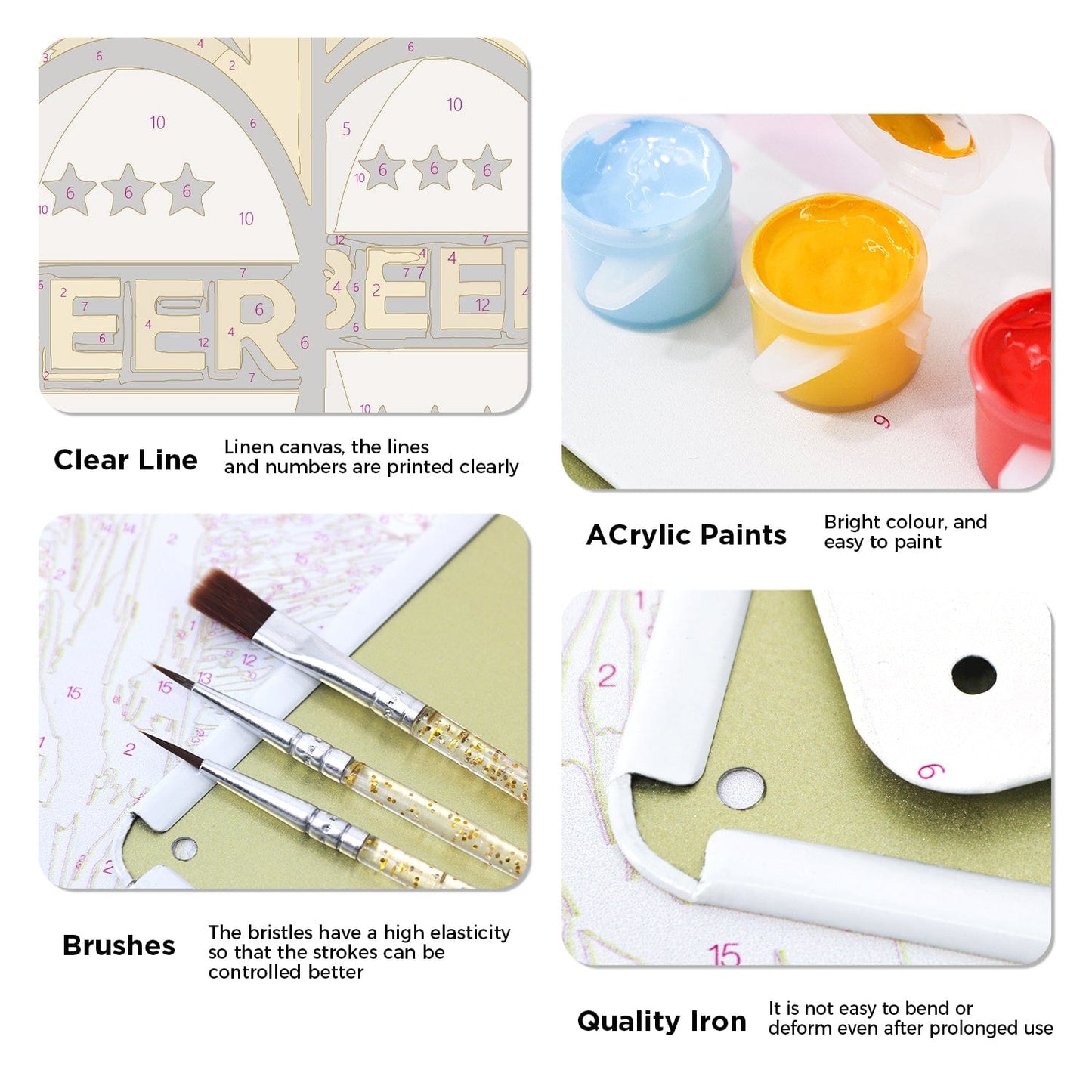 ColourMost™ Metal Bar/Posters Art Paint By Numbers- Premium Beer Trio #2 (20x30cm /7.8"x11.8"）