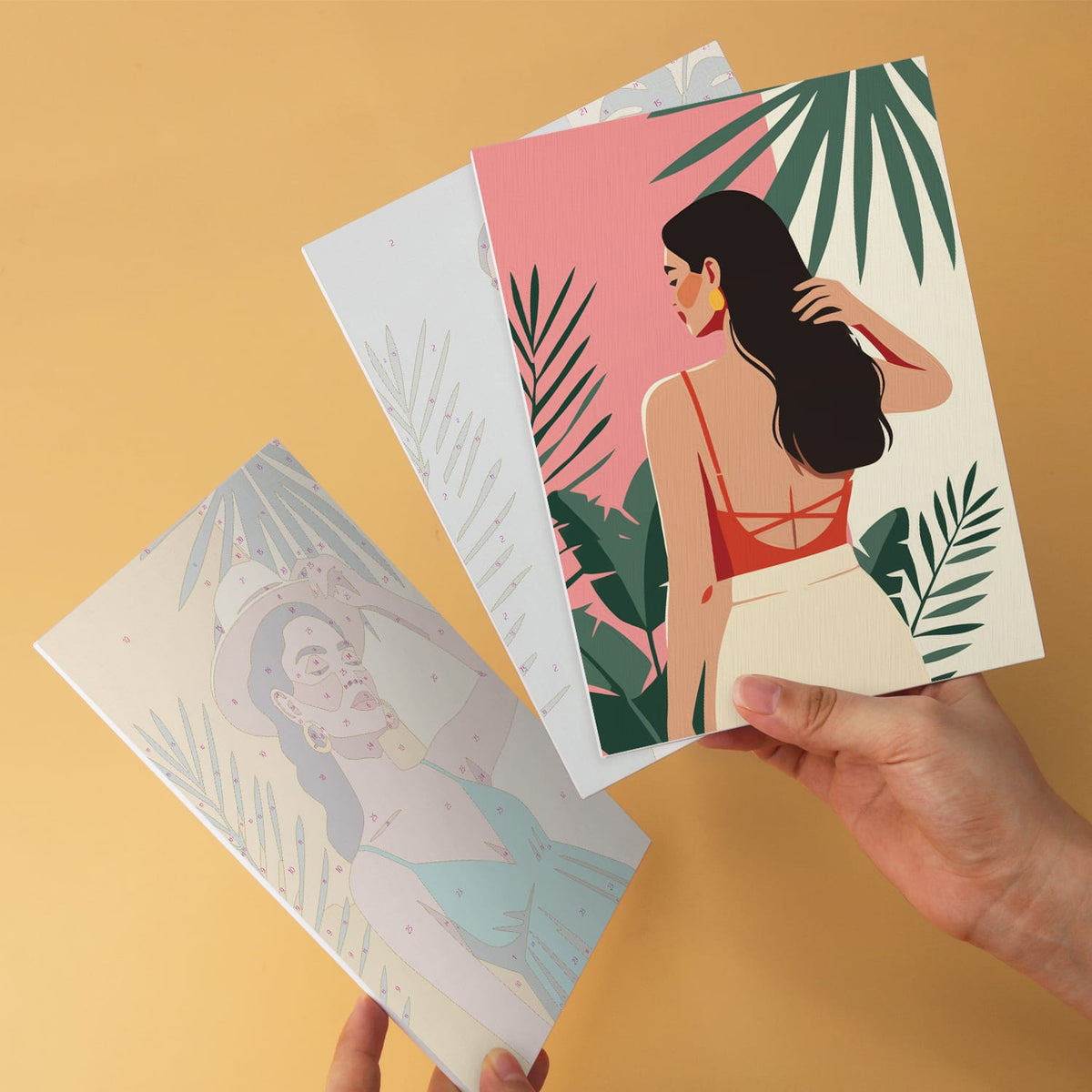 Mini Paint by Numbers Kit – Tropical Muse | 6 Canvas Panels