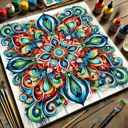 "Serenity Mandalas" Series by ColourMost™ #19 | Original 🎨 Paint by Numbers | 💎 Diamond Painting (16"x16" / 40x40cm)