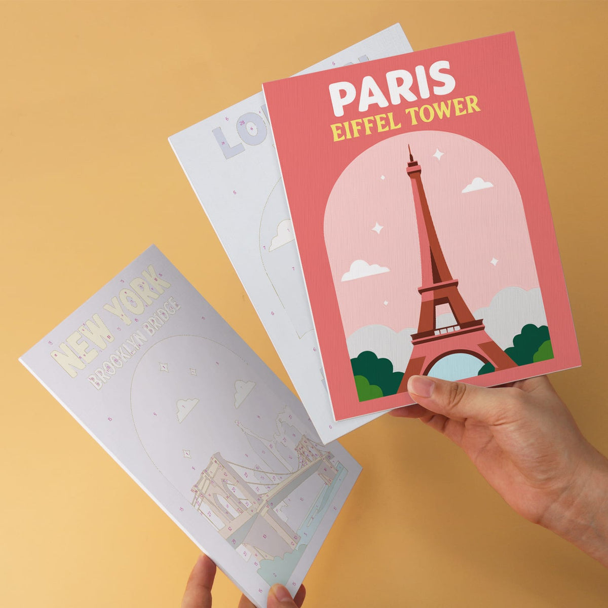Mini Paint by Numbers Kit - Around the World ｜6 Canvas Panels