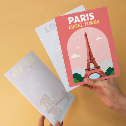 Mini Paint by Numbers Kit - Around the World ｜6 Canvas Panels