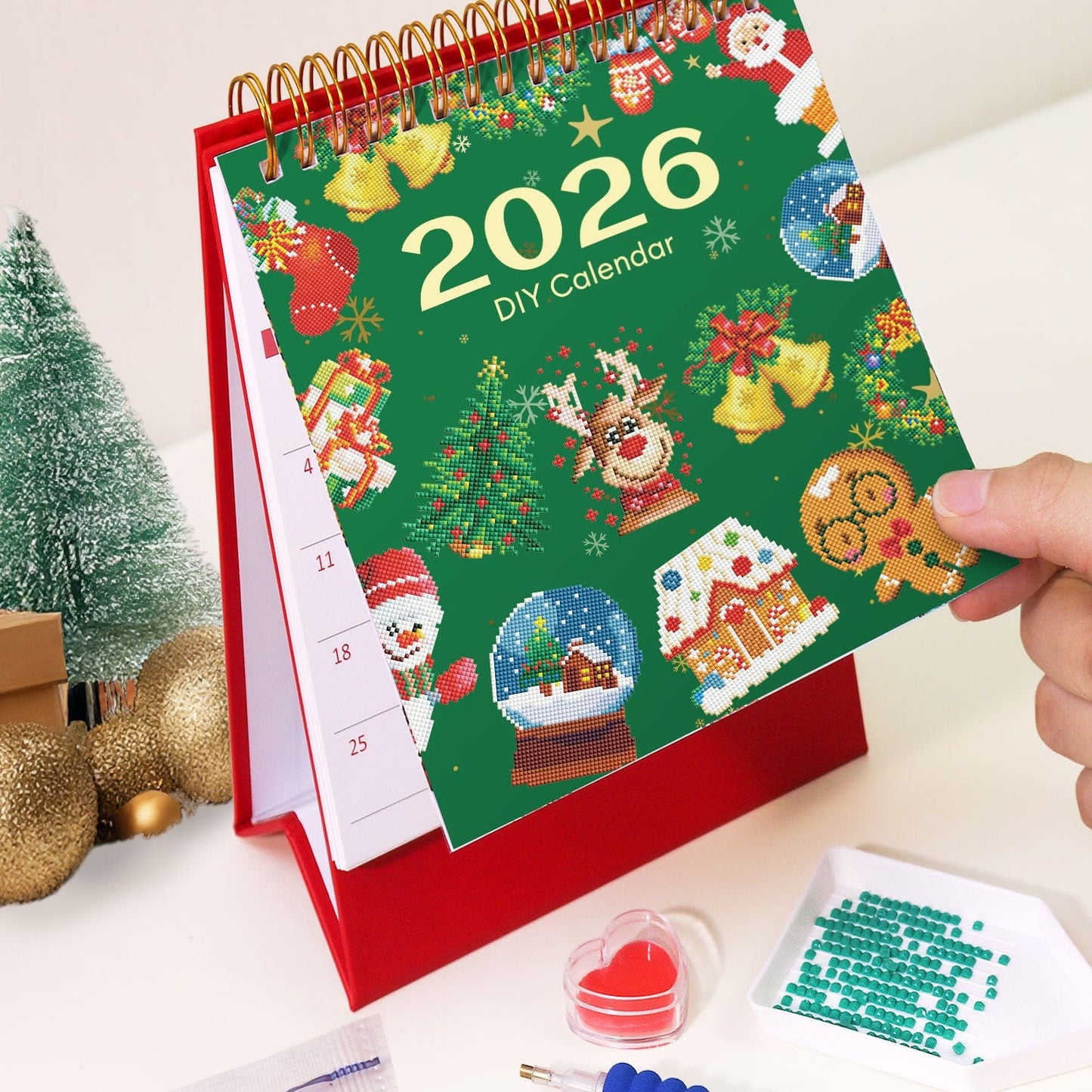 ColourMost™ 2026 Desk Calendar Series – Christmas /Diamond Painting(17cm x 15cm)