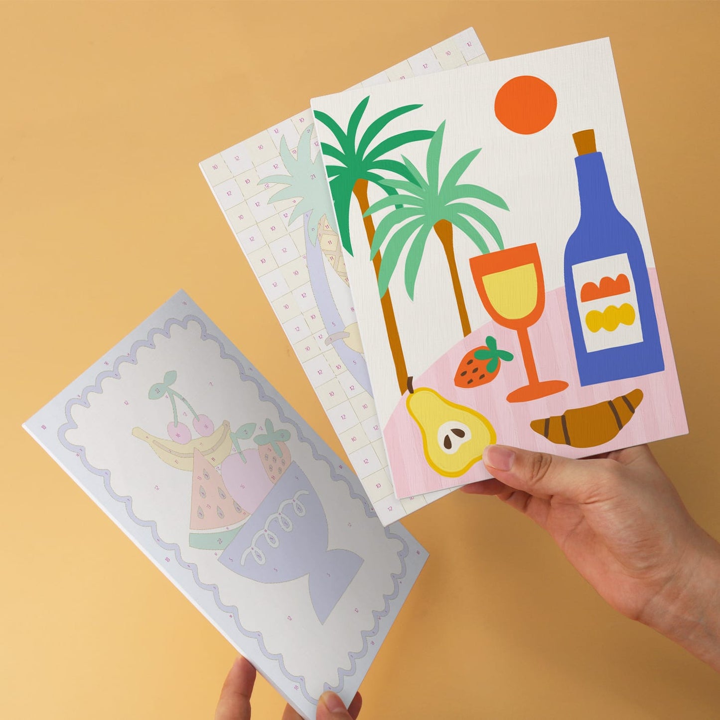 Mini Paint by Numbers Kit - Fruit & Fun ｜6 Canvas Panels