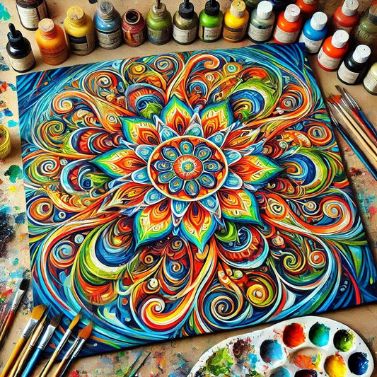 "Serenity Mandalas" Series by ColourMost™ #20 | Original Paint by Numbers (16"x16" / 40x40cm)