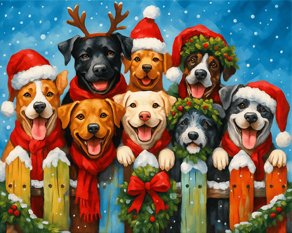 "Christmas Dogs" by ColourMost™ | Original Paint by Numbers