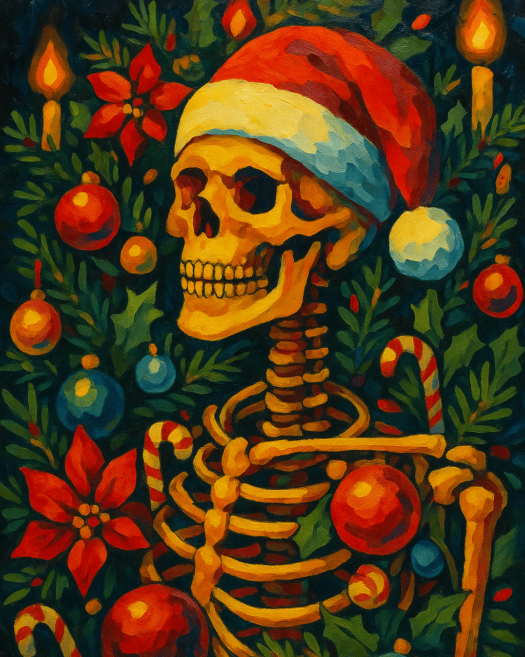 "Christmas Skeleton" by ColourMost™ | Original Paint by Numbers