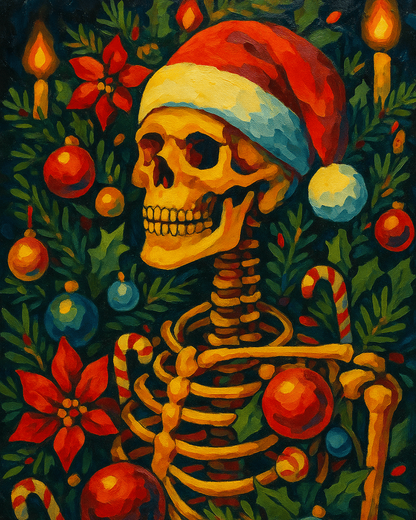 "Christmas Skeleton" by ColourMost™ | Original Paint by Numbers