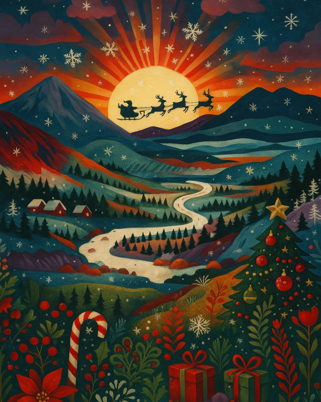 "Christmas Mountains" by ColourMost™ | Original Paint by Numbers