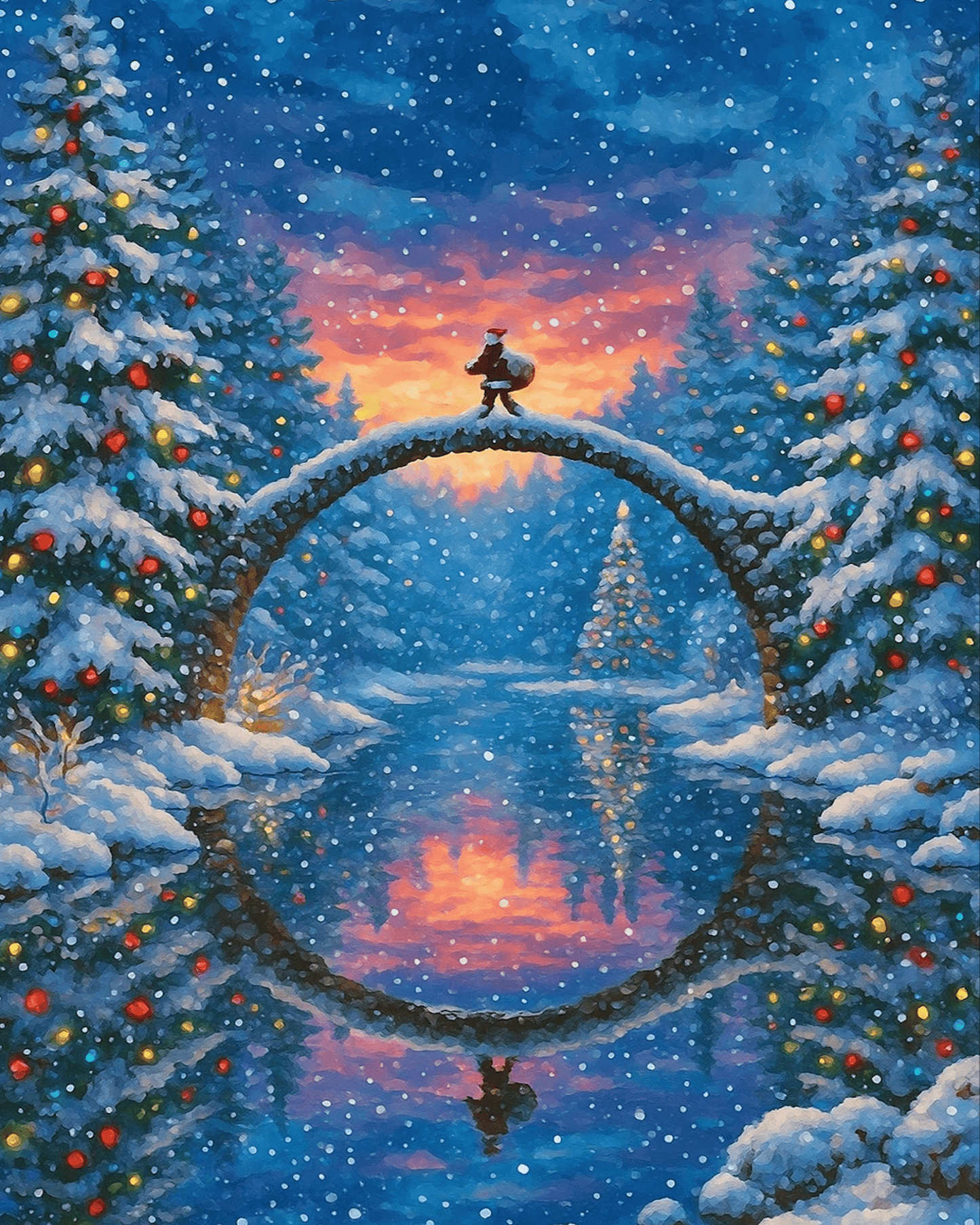 "Christmas Bridge of Dreams" by ColourMost™ | Original Paint by Numbers