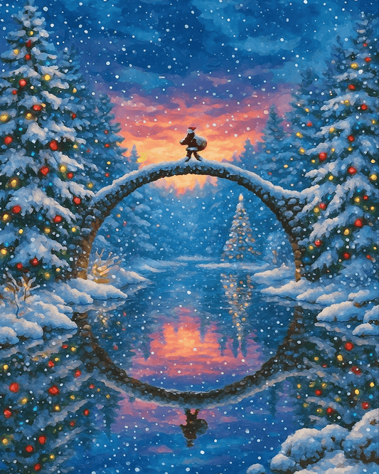 "Christmas Bridge of Dreams" by ColourMost™ | Original Paint by Numbers