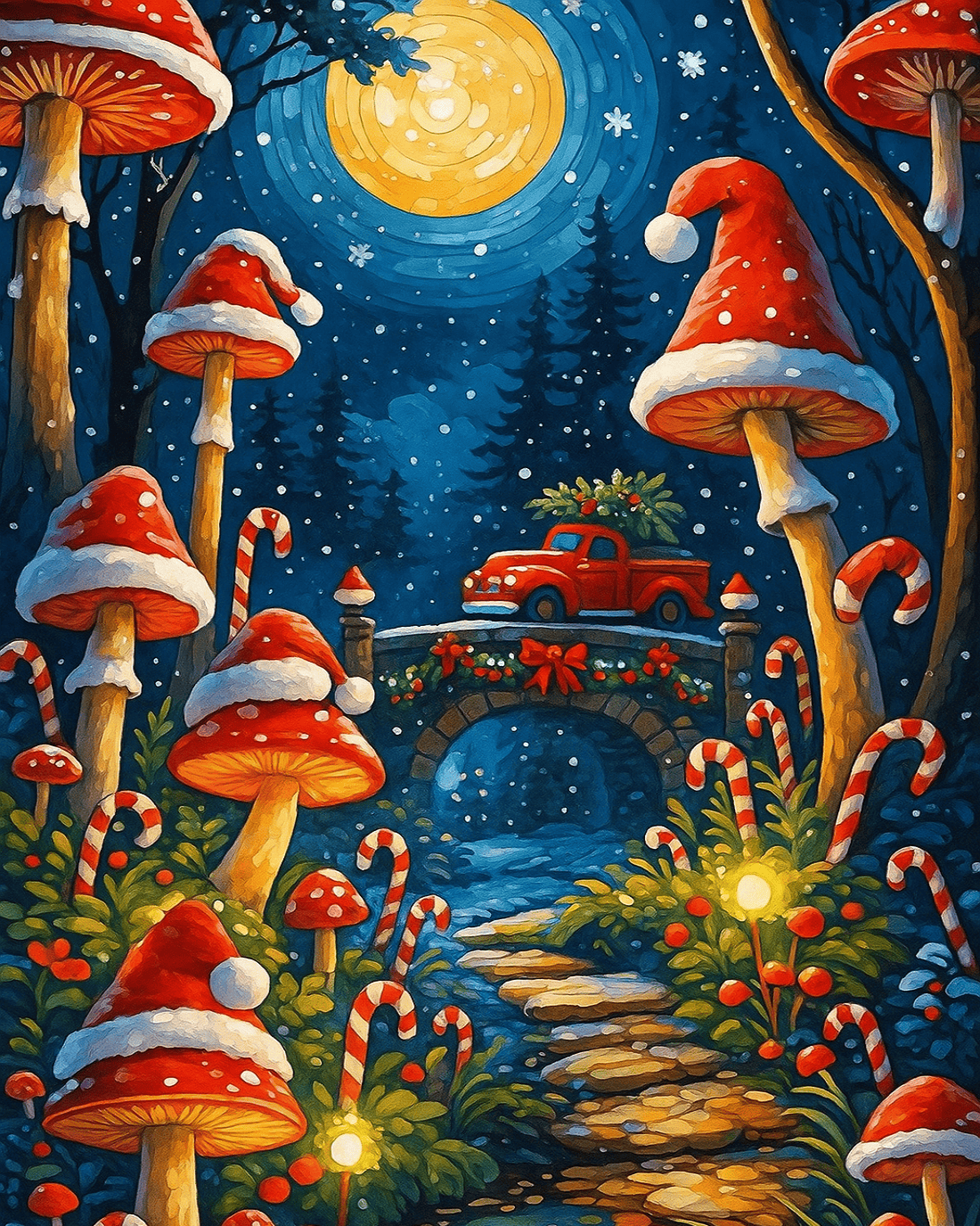 "Christmas Forest Path" by ColourMost™ | Original Paint by Numbers