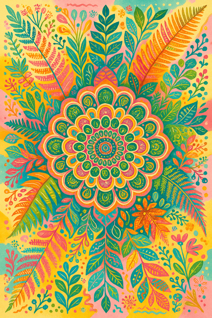 "Serenity Mandalas" Series - Botanical P251109#02 | Original Paint by Numbers (16"x24" / 40x60cm)