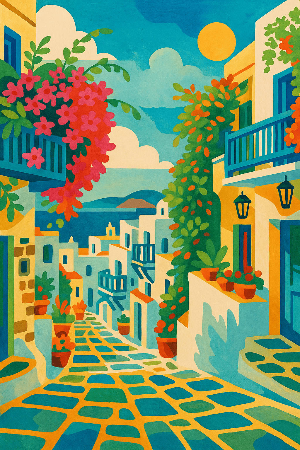 "Colorful Seascapes" Series - P251109#04 | Original Paint by Numbers (16"x24" / 40x60cm)