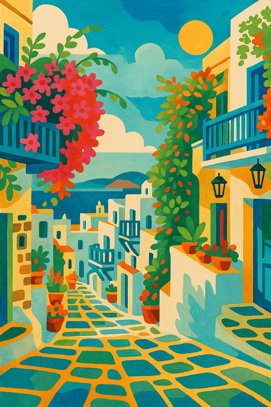 "Colorful Seascapes" Series - P251109#04 | Original Paint by Numbers (16"x24" / 40x60cm)