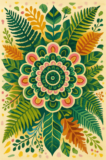 "Serenity Mandalas" Series - Botanical P251109#07 | Original Paint by Numbers (16"x24" / 40x60cm)