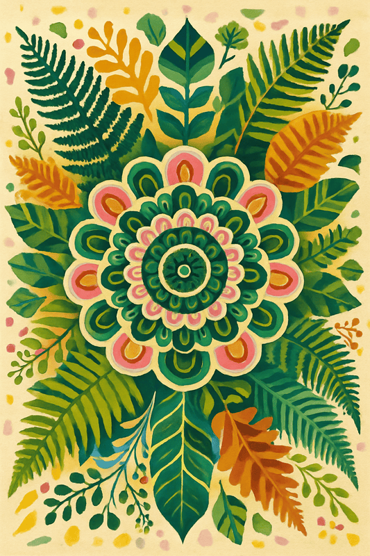 "Serenity Mandalas" Series - Botanical P251109#07 | Original Paint by Numbers (16"x24" / 40x60cm)