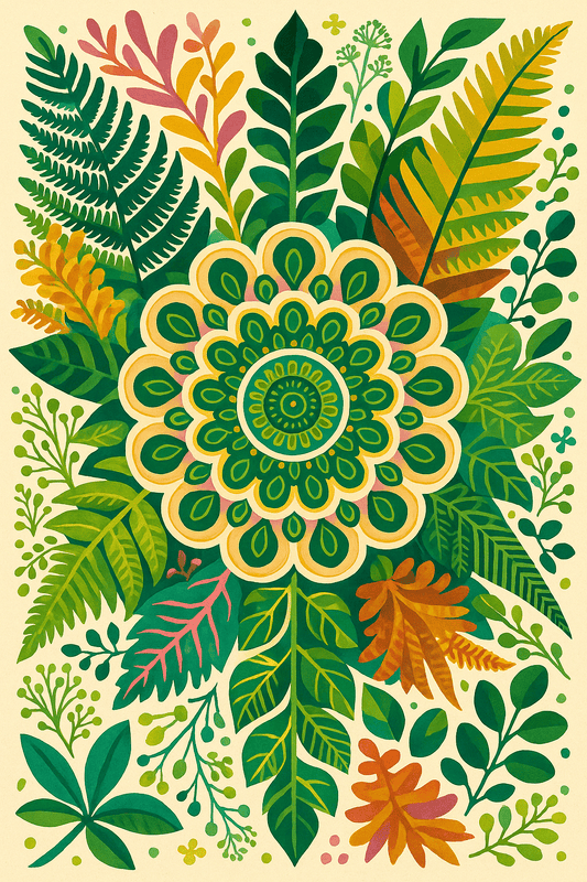 "Serenity Mandalas" Series - Botanical P251109#08 | Original Paint by Numbers (16"x24" / 40x60cm)