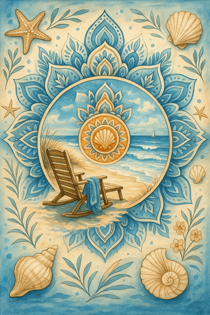 "Serenity Mandalas" Series - P251112#01 | Original Paint by Numbers | Diamond Painting (16"x20" / 40x50cm)