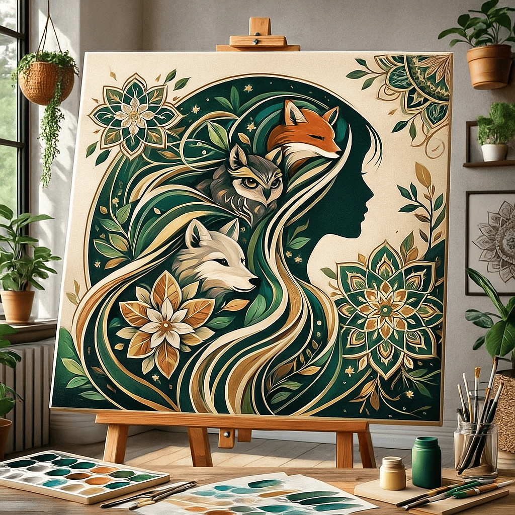 "Serenity Mandalas" Series - Forrest Goddess P251118#01 | Original Paint by Numbers | Diamond Painting (40x40cm or 40x50cm)