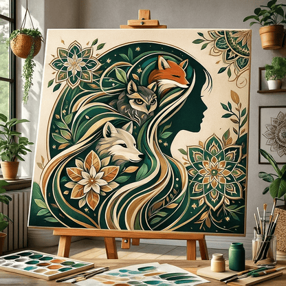 "Serenity Mandalas" Series - Forrest Goddess P251118#01 | Original Paint by Numbers | Diamond Painting (40x40cm or 40x50cm)