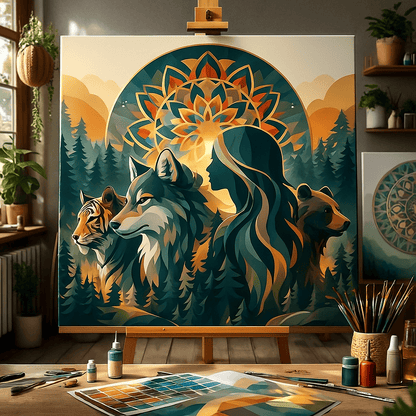 "Serenity Mandalas" Series - Forrest Goddess P251118#01 | Original Paint by Numbers | Diamond Painting (40x40cm or 40x50cm)