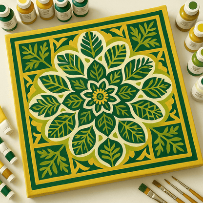 "Serenity Mandalas" Series - Botanical P251119#01 | Original Paint by Numbers | Diamond Painting (16"x16" / 40x40cm)