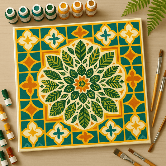 "Serenity Mandalas" Series - Botanical P251119#03 | Original Paint by Numbers | Diamond Painting (16"x16" / 40x40cm)