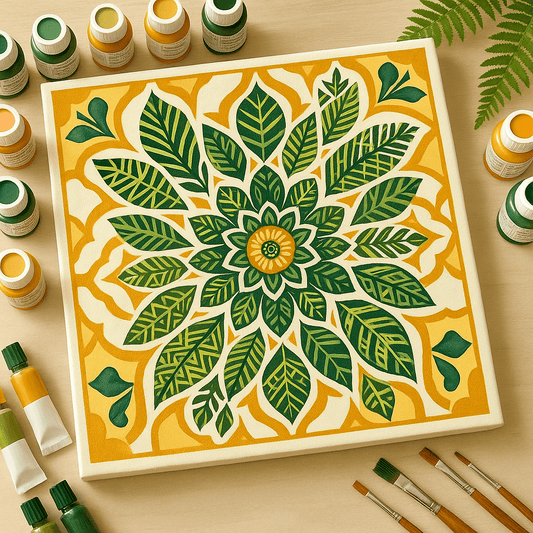 "Serenity Mandalas" Series - Botanical P251119#04 | Original Paint by Numbers | Diamond Painting (16"x16" / 40x40cm)