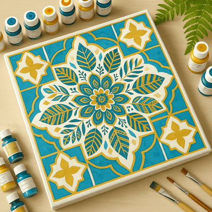 "Serenity Mandalas" Series - Botanical P251119#06 | Original Paint by Numbers | Diamond Painting (16"x16" / 40x40cm)