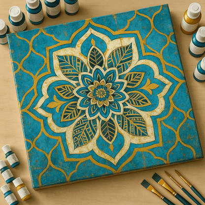 "Serenity Mandalas" Series - Botanical P251119#07 | Original Paint by Numbers | Diamond Painting (16"x16" / 40x40cm)