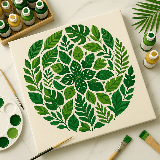 "Serenity Mandalas" Series - Botanical P251119#08 | Original Paint by Numbers | Diamond Painting (16"x16" / 40x40cm)