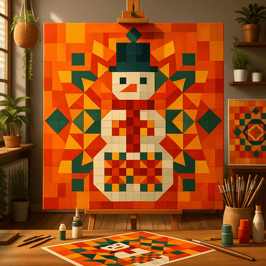 "Serenity Mandalas" Series - Snowman P251120#01 | Original Paint by Numbers