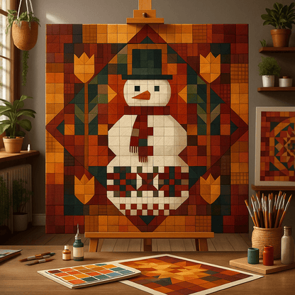 "Serenity Mandalas" Series - Snowman P251120#01 | Original Paint by Numbers