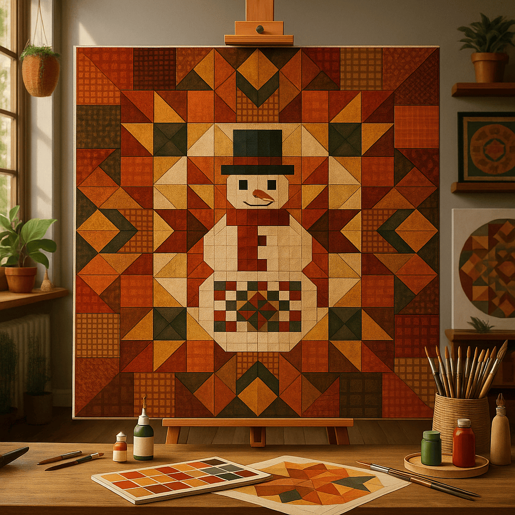 "Serenity Mandalas" Series - Snowman P251120#01 | Original Paint by Numbers