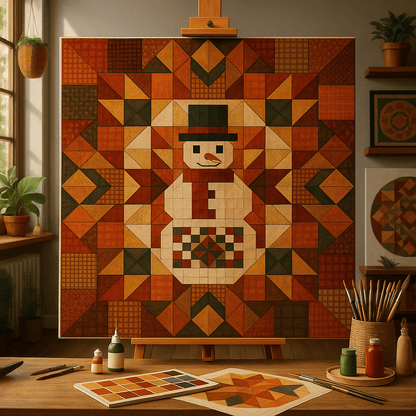 "Serenity Mandalas" Series - Snowman P251120#01 | Original Paint by Numbers