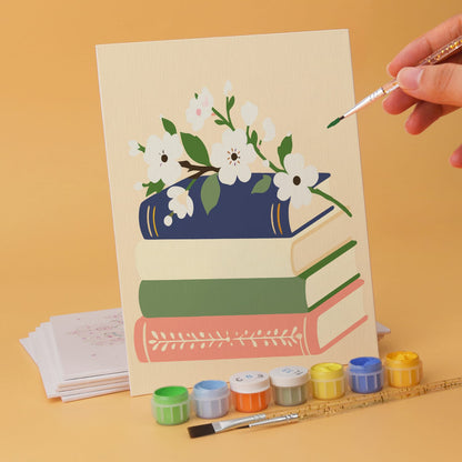 Mini Paint by Numbers Kit - Quiet Blooms ｜6 Canvas Panels