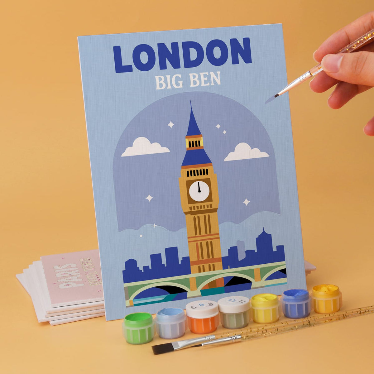 Mini Paint by Numbers Kit - Around the World ｜6 Canvas Panels