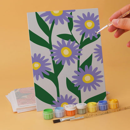 Mini Paint by Numbers Kit - Blooming Patterns ｜6 Canvas Panels