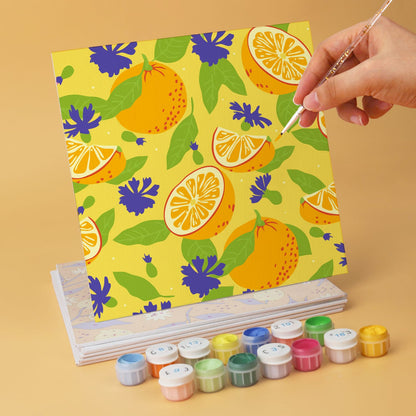 Mini Paint by Numbers Kit - Fruitful Blooms ｜6 Canvas Panels