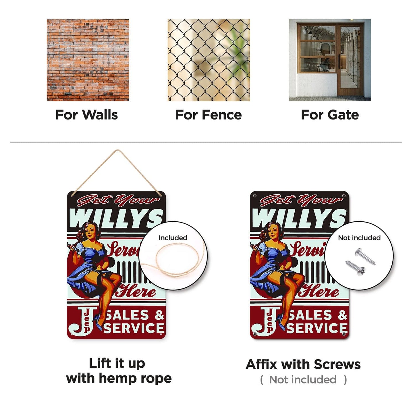 ColourMost™ Metal Bar/Posters Art Paint By Numbers- Get Your Willys Serviced #21 (20x30cm /7.8"x11.8"）